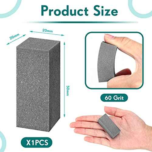Batiyeer Soft Gummy Stone for Skis, Grinding Rubber Gummy Abrasive Block Stone, Snowboard Ski Equipment for Removing Rust and Burrs, 50 x 20 x 20 Mm, 60 Grit
