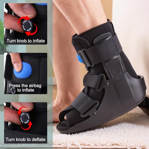 Orthopedic Walking Boot, Air Cam Walker Fracture Boot for Broken Foot, Sprains & Achilles Injuries, Lightweight Medical Inflatable Foot Support for Post-Surgery Recovery & Mobilit(Large)