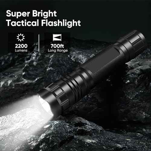 WINDFIRE 2200 Lumens LED Weapon Light Tactical Flashlight Rifle Lights Matte Black with Quick Release Picatinny Rail Offset Mount, Remote Pressure Switch