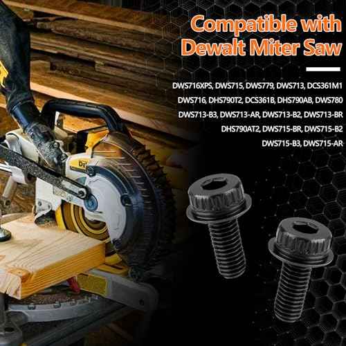 N600011 Miter Saw Blade Bolt for DeWalt, Replacement DeWalt Miter Saw DWS713 DWS715 DWS716 DWS716XPS DWS779 DWS780 DCS361M1 DCS361B DHS790T2 DHS790AB DWS713-B2 DWS713-B3 DWS713-AR DHS790AT2-2 Pack