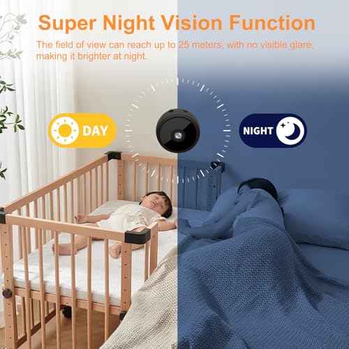 ZHENHAN Mini Camera Wireless Small Nanny Security Cam with Night Vision & Motion Detection, Phone App Control, SD/Cloud Storage, Real-Time Alerts, Indoor Surveillance for Home/Baby