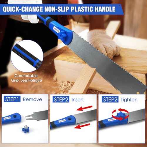Japanese Pull Saw Set 9.5" & 11.5" Double Edge Flush Cut Saw, Flexible SK5 Ryoba Replaceable Blades 14/18 & 7/11 TPI, Non-Slip Ergonomic Handle, Japanese Hand Saws for Woodworking Tools