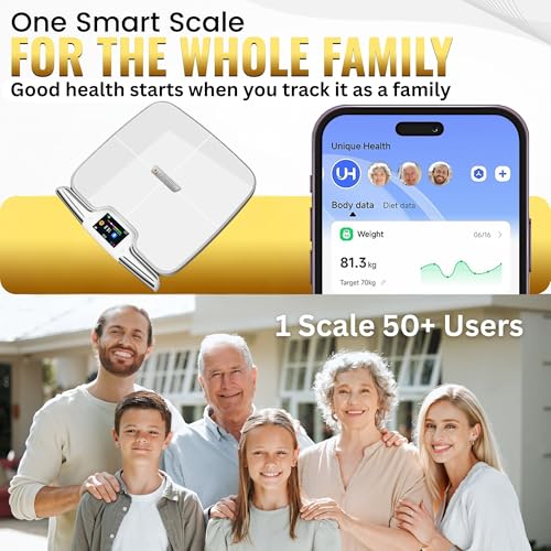 Homerz Body Fat Scale – Smart Scale with BMI, Body Fat, Muscle Mass, Full Body Composition Scale with Body Fat Analysis, Body Scan Scale with Handle, Body Scanner, Biometric Analyzer