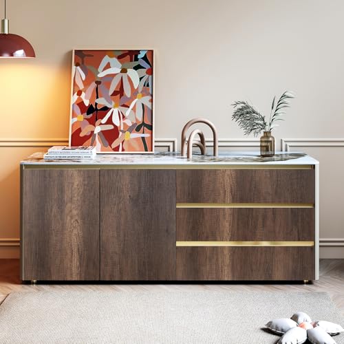 Stickyart Thick Teak Wood Contact Paper Wood Wallpaper Peel and Stick Textured Wood Grain Contact Paper for Cabinets and Drawers Vintage Premium Wallpaper for Furniture Removable Vinyl Wood 12"x80"