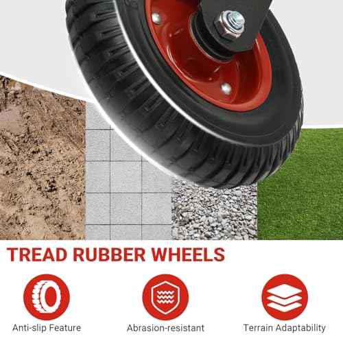 W B D WEIBIDA Heavy Duty Gate Wheel - 8 Inch Fence Gate Wheel 600 LBS Capacity with Shock Absorbing Spring, Swivel Gate Wheels for Metal Tube and Wooden Gate, Dual Mount Options (Straight/U-Bolt)