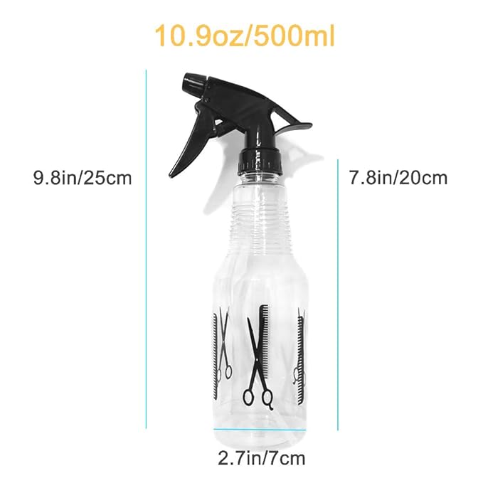 Avenoir Mister Spray Bottle, 16.9oz/500ml Adjustable Spray Storage Container for Hair, Plant and Home Cleaning