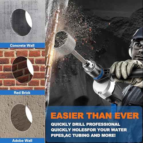 Concrete Hole Saw Kit with SDS Plus & Max Shank 20PCS, Cement Hole Saw Set for Concrete Cement Brick Stone Wall