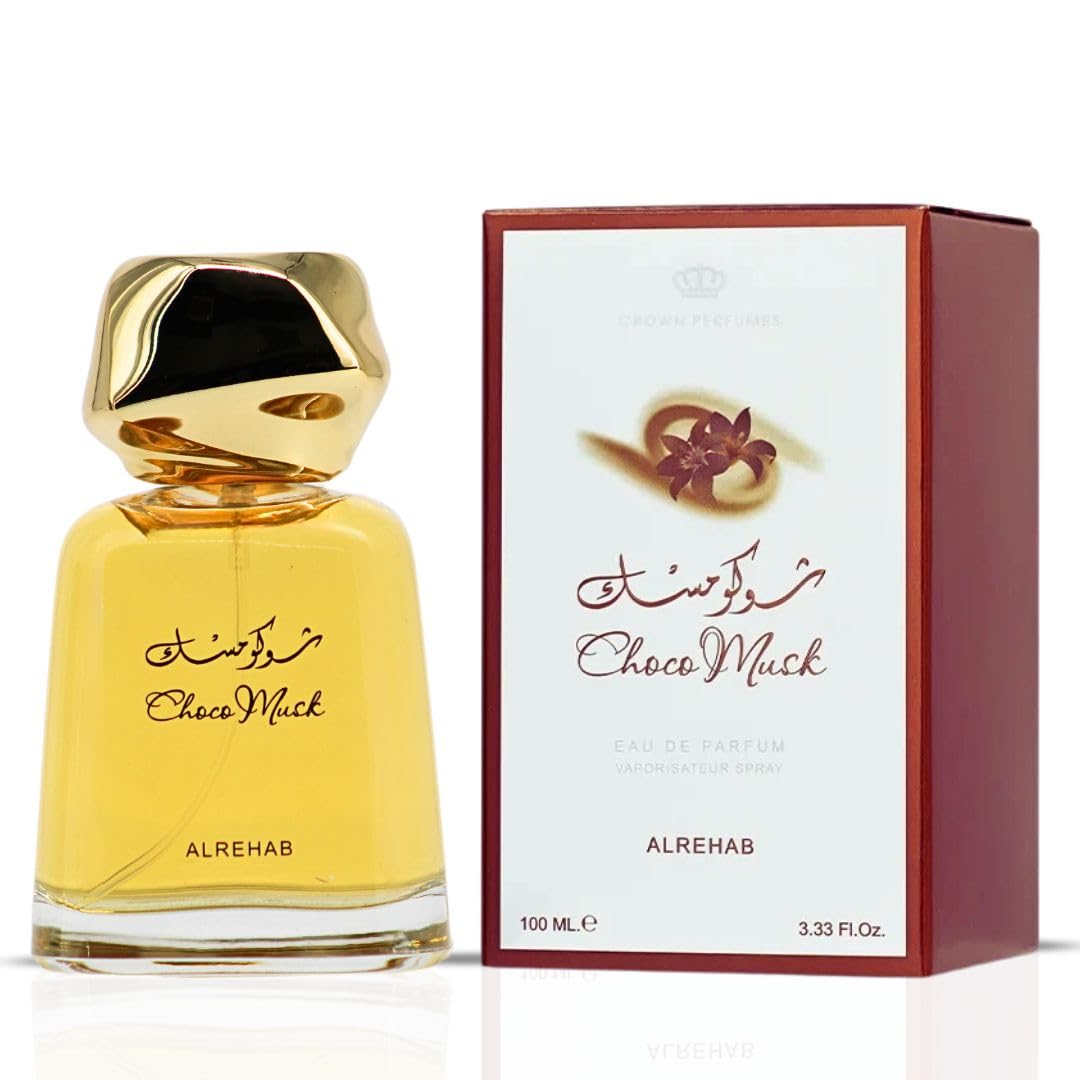 Al-Rehab Choco Musk Eau de Parfum for Women & Men - 100ml (3.4 oz) | Warm Spicy Gourmand Perfume with Chocolate, Vanilla & Amber | Sweet, Musky & Addictive | Long-Lasting Arabian Cocoa Fragrance
