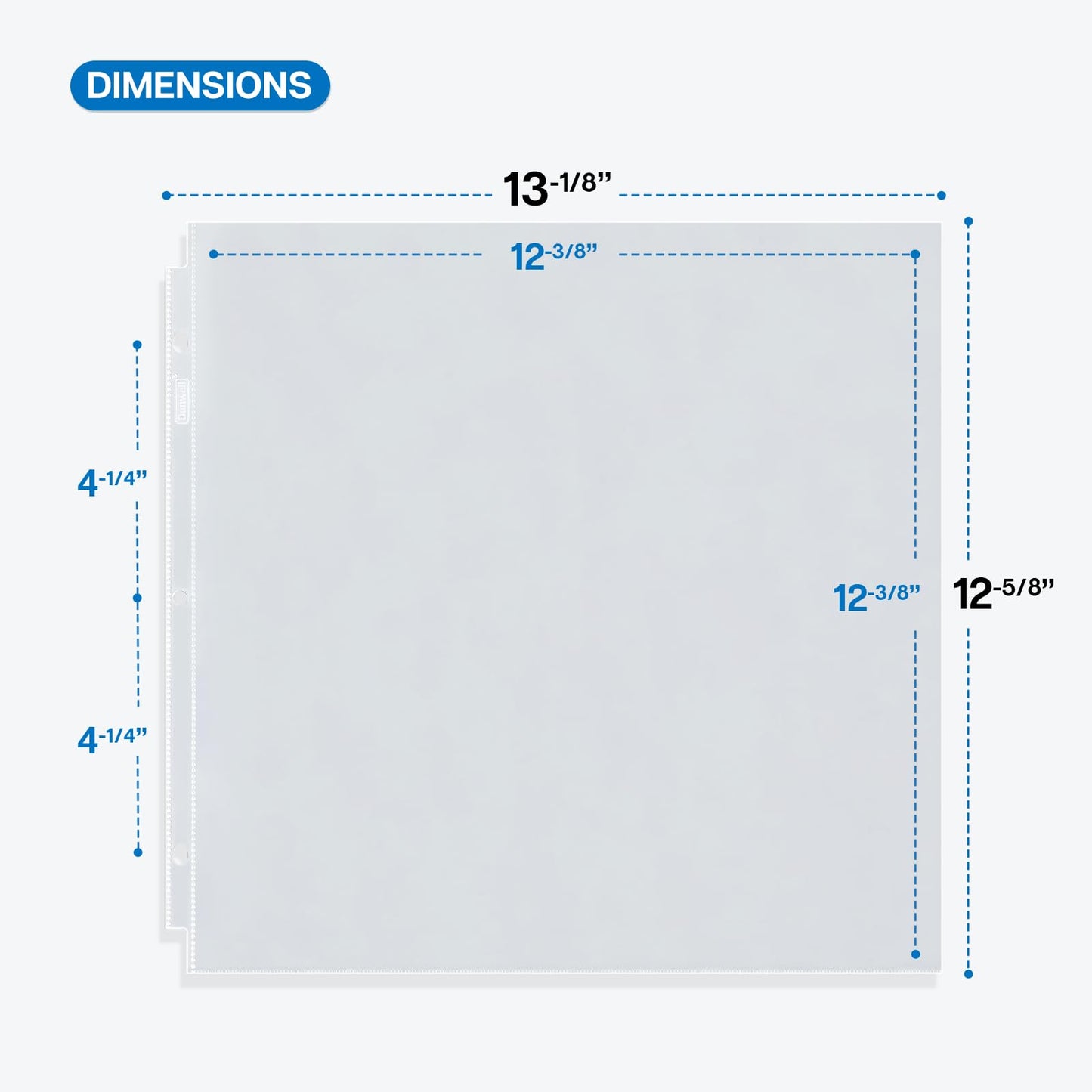 Dunwell Scrapbook Refill Pages 12x12, 50 Pack Super Heavyweight Sheet Protectors, Fits Standard 3 Ring 12x12 Scrapbooking Binders Like Pioneer and We R Memory Keepers, Paper Inserts Not Included