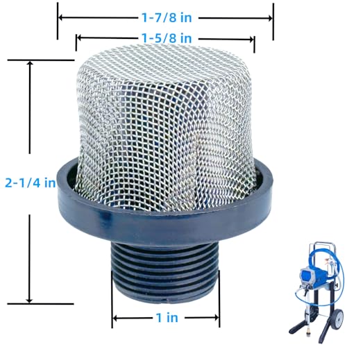2 Pcs 288716 3/4-Inch Inlet Strainer Thread & 6 Pcs 288749 Airless Spray Gun Filter Compatible with Graco X5/X7/ProX Series & SG10/SG20/SG Pro Spray Guns, Stainless Steel 60 Mesh
