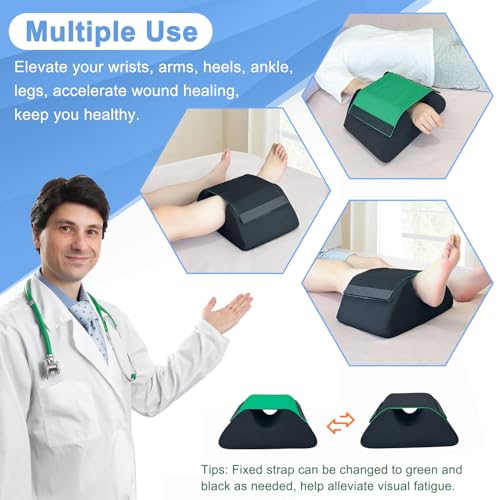 Foot Elevation Pillow Post Surgery, Heel Protectors for Pressure Sores, Ankle Leg Support Pillow to Elevate Feet, Foam Elevated Foot Pillow for Swelling, Medical Heel Protector Bed Sores Cushion