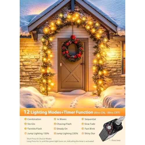 Minetom Christmas Lights Outdoor Cluster Lights - 1000 LED 50 Ft Christmas Firecrackers String Lights, 12 Modes Timer Waterproof Plug in Twinkle Fairy Light for Xmas Tree Garland Party, Warm White