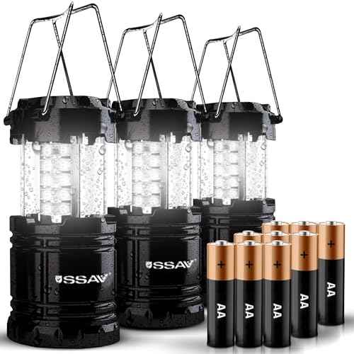 Bright LED Emergency Lantern ? Ideal for Power Outages, Hurricanes & Camping ? Portable, Waterproof & Batteries Included (3 Pack)