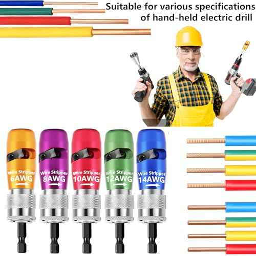 Wire Stripper and Wire Twister for Drill AWG Wire Stripping Wire Twisting Tool 6/8/10/14 AWG Cable Stripper Electrician Tool Set Electrical Wire Connector Tool