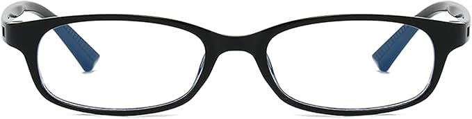 HJSTES Retro Clear Rectangle Glasses for Women Men Fake Blue Light Blocking Lens Narrow Frame Non Prescription Eyeglasses