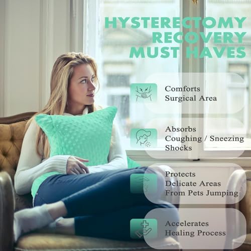 Hysterectomy Pillow with Pocket, Hysterectomy Recovery Abdominal Pillow, Post Surgery Pillow for Abdomen, C-Section Recovery Pillow, Mastectomy, Tummy Tuck, Hernia, Abdominal Surgery Must Haves