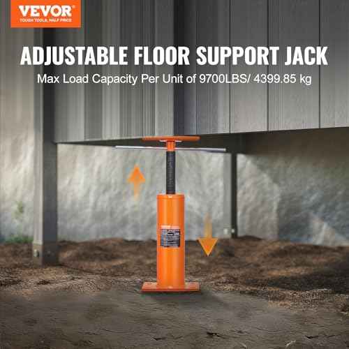 VEVOR House Floor Jacks, 2 Pack, 12"-16" Height Range, 9700 lbs Max Load Capacity Per Unit, Adjustable Support Beam Basement Jack Post Pole for Leveling, Steel Telescoping Jack for Temporary Support