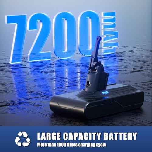 Upgraded 7200mAh V8 Battery Replacement Perfectly Compatible with Dyson V8 Animal Battery Replacement V8 Absolute V8 Motorhead V8 Fluffy SV10 Carbon Fiber Vacuum Cleaner