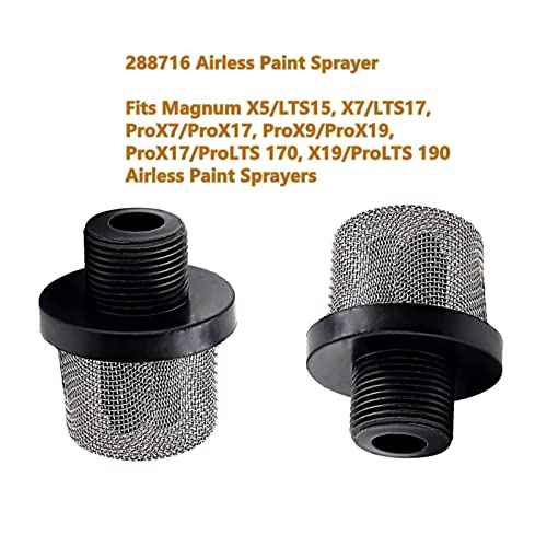 Replaces 288716 Airless Paint Sprayer 3/4-Inch Inlet Strainer Thread for Magnum X5/LTS15, X7/LTS17, ProX7/ProX17, ProX9/ProX19, ProX17/ProLTS 170, X19/ProLTS 190 Airless Paint Sprayers (2-Pack)