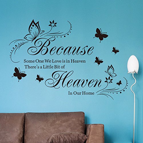 Because Someone We Love is in Heaven Quotes Wall Stickers Decal Room Decor DIY