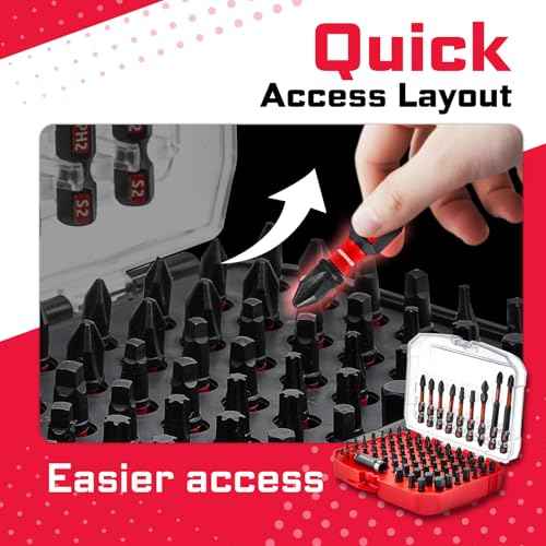 Impact Screwdriver Bits Set, 83Pieces Magnetic Muliti S2 Steel Phillips/Slotted/Square/Torx/Hex Insert Power Bits Tips Set with Impact Bit Holder and Socket Adapter (Black Storage Box Case)