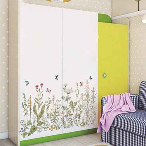Large Flower Wall Stickers, BWCXXZH Removable DIY Romantic Flowers Wall Decals Murals Peel and Stick Wall Art Stickers Home Decor for Girls Bedroom Nursery Rooms Living Room