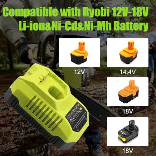 P117 Rapid Charger Replacement for Ryobi P117 Battery Charger P118 P118B Compatible with Ryobi 12V-18V Ni-Cd&Ni-Mh Lithium ion Batteries P100 P102 P103 P104 P105 P107 P108 P189