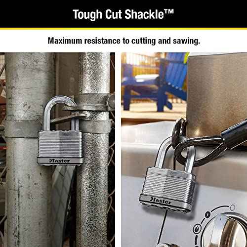 Master Lock M15XTLF Magnum Heavy Duty Outdoor Padlock with Key, 2 Pack Keyed-Alike