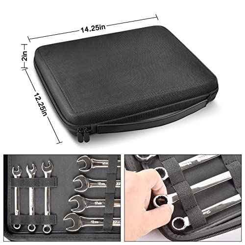 Wrench Organizer Holder Case for Ratcheting Wrench Set Metric & SAE, 19 Combination Ratchet Wrenches Tool Box Roll Pouch for WORKPRO/for EFFICERE/for JAEGER/for GEARWRENCH/for CRAFTSMAN £¨Bag Only£©