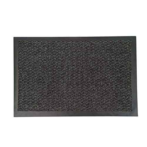 ULTRALUX Indoor Door Mat 31" x 47" Non-Slip Vinyl Backed Entry Rug Doormat, Gray Absorbent Dirt Trapper Entrance Mat, Front Door Welcome Mat, Inside Entry Rug