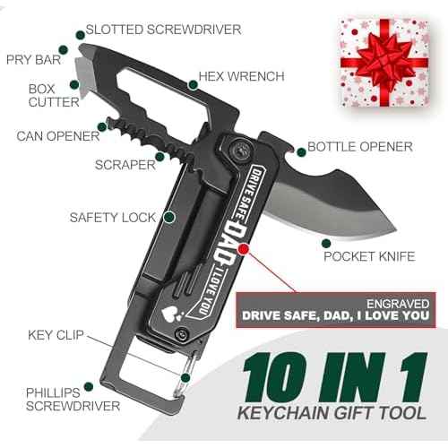 Gifts for Dad - Fathers Day Dad Gifts, Portable Tool - Fathers Day Dads Gift from Daughter, Son, Wife - Dads Birthday Gift, Christmas Dad's Presents for Husband, Stepdad, Men - Keychain Presents