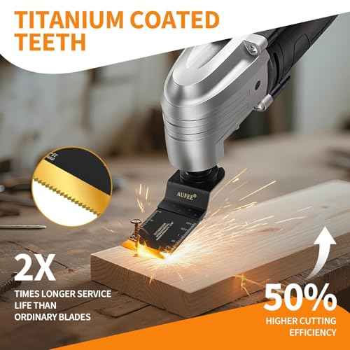 30PCS Titanium Oscillating Tool Blade, Universal Multi Tool Blades for Metal Wood Plastic, Quick-Replace Oscillating Saw Blade Kits for Dewalt Ryobi Milwaukee Rockwell Fein Makita Craftsman