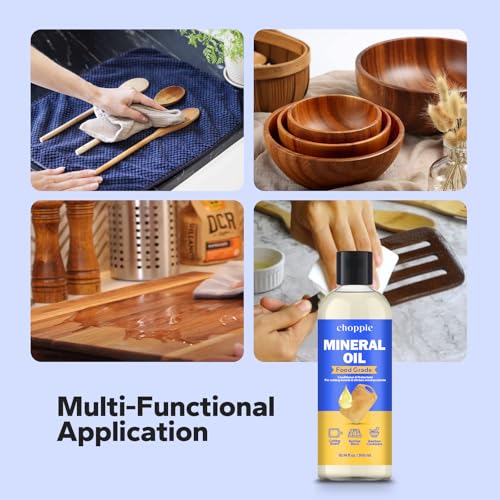 Choppie Mineral Oil (10.14 fl.oz), Food Grade Mineral Oil for Cutting Boards, Butcher Block Oil for Maintaining Wooden and Bamboo Cutting Boards, Prevents Drying and Cracking