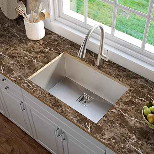 practicalWs Brown Marble Contact Paper Granite Peel and Stick Countertops 17.7in ¡¿ 118in Self-Adhesive Vinyl Waterproof Wallpaper for Kitchen Cabinet Bathroom Shelf Liner Wall Decorative
