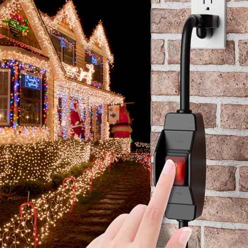 KASONIC 3 Prong Extension Cord with Switch, 1625W 13A Grounded Outlets with Safety Cover, 14/3 SJTW Cable On Off Waterproof Switch for Indoor Outdoor Use (100 FT)