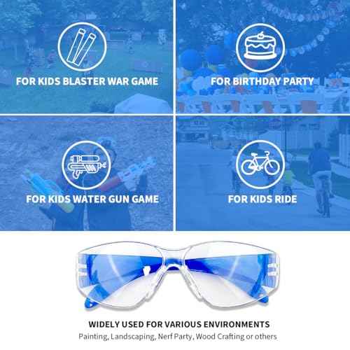 Kids Safety Glasses Bulk-28 Pack Child Size Safety Goggles, ANSI Z87.1 Certified,Ideal for Nerf Party/Science Projects/School,Eye Protection for Kids