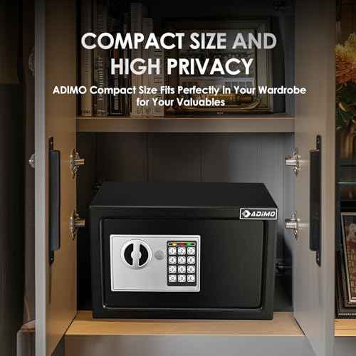 ADIMO Safe Box for College Dorm Room, Money Box with Fireproof Waterproof Bag, Keys & Pass Code & Wall Mount Kits, 0.5 Cubic Feet Hidden Home Safe for Jewelry, Money, and Documents, Home Office, Dorm