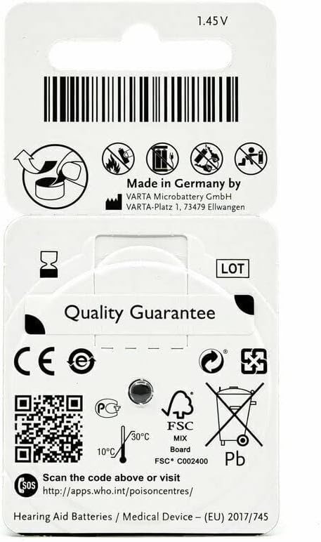 PowerOne Evolution Size 312 Hearing Aid Batteries - 1.45V Zinc Air with Improved Battery Life (120 Batteries)