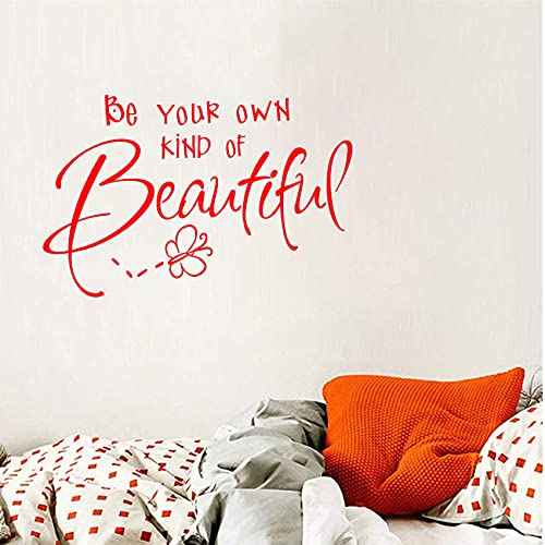 Be Your Own Kind of Beautiful Butterfly Wall Stickers Quote Wall Decor for Bedroom Teen Girl, DIY Decal Wallpaper for Car Window, Livingroom, Bathroom, Teen Bedroom Decor