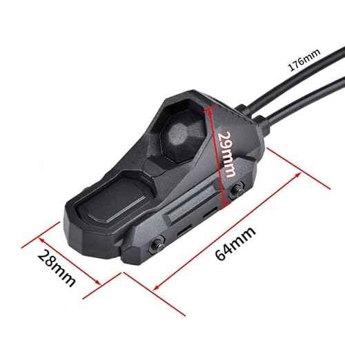 Tactical Modular Dual Wire Button Remote Activation Pressure Switch£¬Compatible with M300/M600 PEQ15/A2 Etc Series Scout Troch Flashlight£¬for 20mm Rail and M&K System (SF+Crane Laser Plug BK)