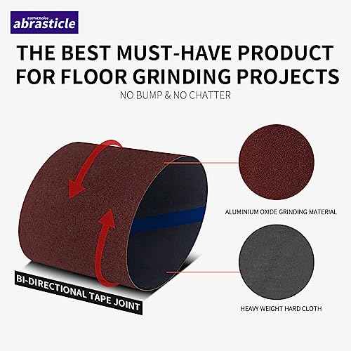 12 Packs 8 x 19 inch 60 Grit Cloth Floor Sanding Belts Ideal for Sanding Commercial and Residential Flooring
