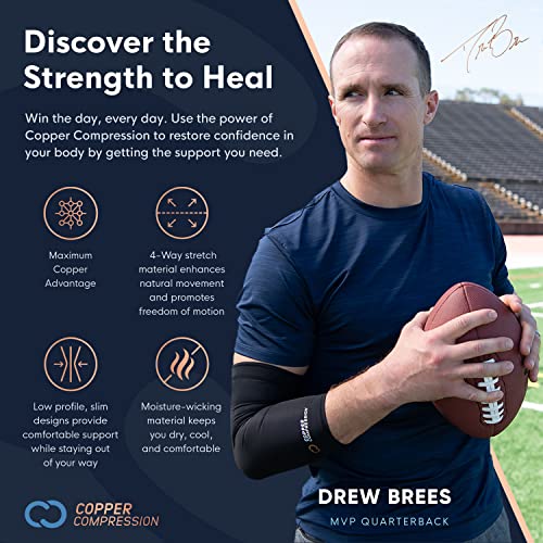 Copper Compression Shoulder Brace | Shoulder Pain Relief with PowerKnit Compression Technology | Shoulder Orthopedic Brace for Men & Women | Torn Rotator Cuff, Dislocation, & Other Shoulder Injuries