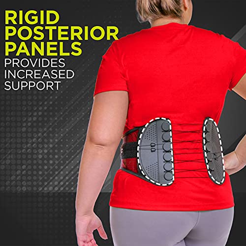 BraceAbility Spine Sport Back Brace - Athletic Men's and Women's Workout Lumbar Corset for Exercising, Running, Golfing, Driving, Fishing, Active Nurses and Police Work (Medium)