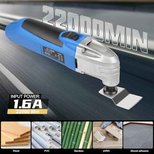 Oscillating Tool, 1.6A Oscillating Multi Tool with with Tool Bag, 3¡Æ Oscillation Angle, 12 Piece Accessories Scraping, Grinding, Sanding, Cutting