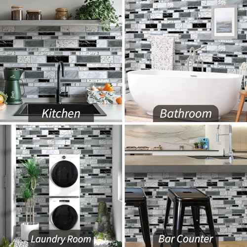 WENMER Peel and Stick Backsplash Wallpaper, Kitchen Backsplash Wallpaper, Kitchen Peel and Stick Wall Paper, Tile Contact Paper for Countertop, Bathroom 17.7"x 118"
