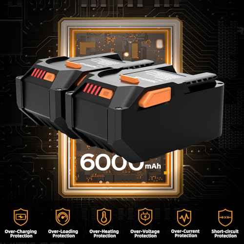 2-Pack 18V High-Capacity 6.0Ah Lithium Battery for Ridgid 18V Tools R840089 R840087 R840086 R840085 R840084 R840083 AC840085 AC840086 AC840087P