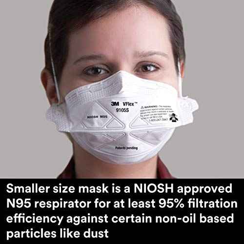 3M N95 Disposable Respirator, Pack of 50, VFlex Particulate Respirators, NIOSH Approved