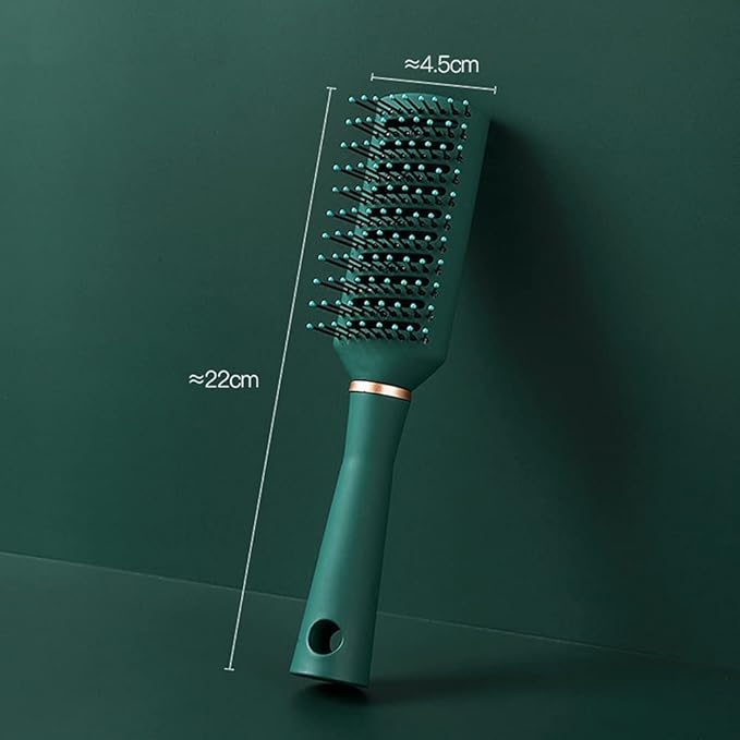 Detangling Brush Anti-Static Detangler Hair Brush Blow Drying Hairbrush Comb Nylon Bristle Pins Fashion Massage Brushes Wet or Dry All Hair Types Styling Dark Green Color (Vented)