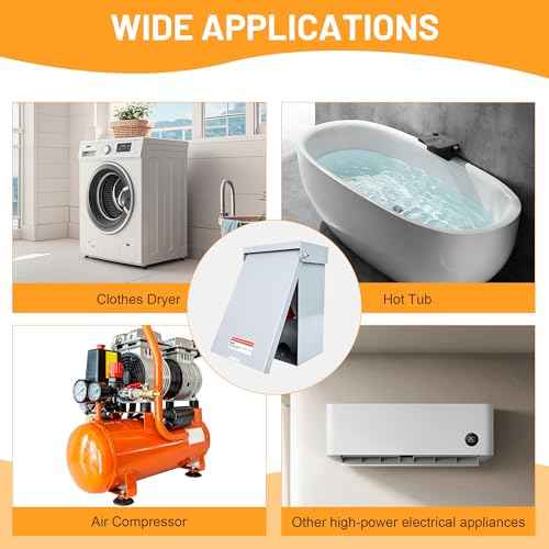 60 Amp Disconnect, 240V General Duty Safety Switch, 3P 4 Wires Non-Fused AC Disconnect Switch Box with Ground, Meeting NEMA 3R Standards for Indoor and Outdoor