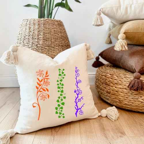 12pcs Vine Border Stencil Leaf Stencils for Painting, Reusable Floral Drawing Templates for DIY Crafts on Wood, Canvas, Furniture, and Home Decoration